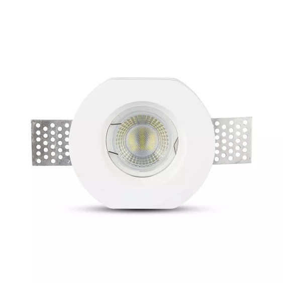 V-TAC GU10 LED spotlámpa keret, fehér fix lámpatest - SKU 3650