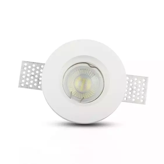 V-TAC GU10 LED spotlámpa keret, fehér fix lámpatest - SKU 3652