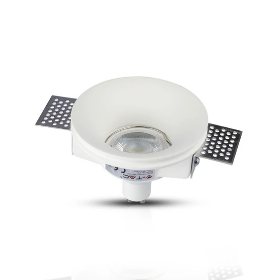 V-TAC GU10 LED spotlámpa keret, fehér fix lámpatest - SKU 3697