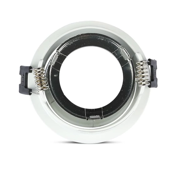 V-TAC GU10 LED spotlámpa keret, fehér+króm billenthető lámpatest - SKU 3156