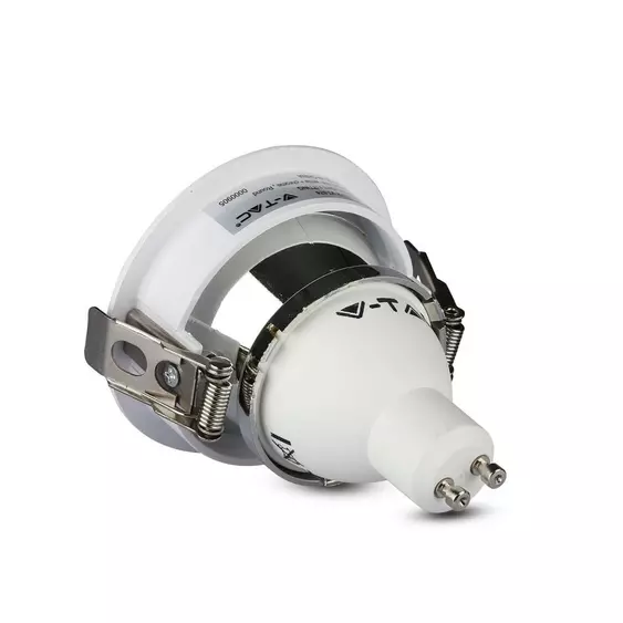 V-TAC GU10 LED spotlámpa keret, fehér+króm billenthető lámpatest - SKU 3164