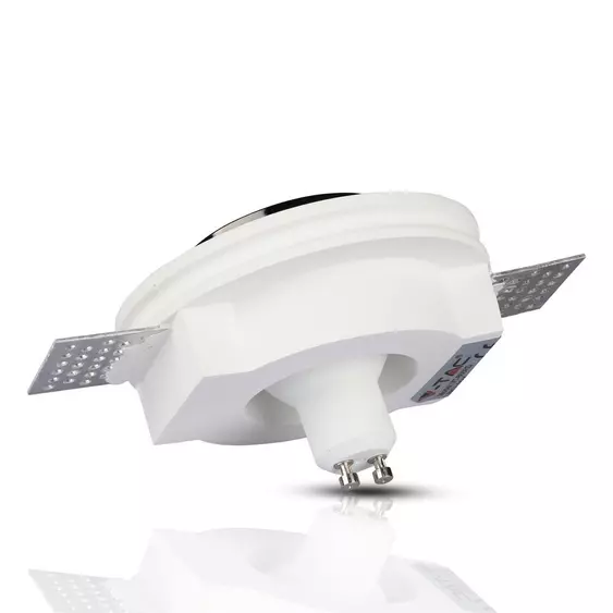 V-TAC GU10 LED spotlámpa keret, fehér+króm fix lámpatest - SKU 3146