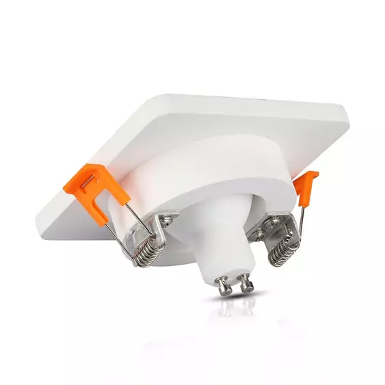 V-TAC GU10 LED spotlámpa keret, fehér+rózsaarany fix lámpatest - SKU 3117