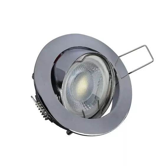 V-TAC GU10 LED spotlámpa keret, króm billenthető lámpatest - SKU 3589
