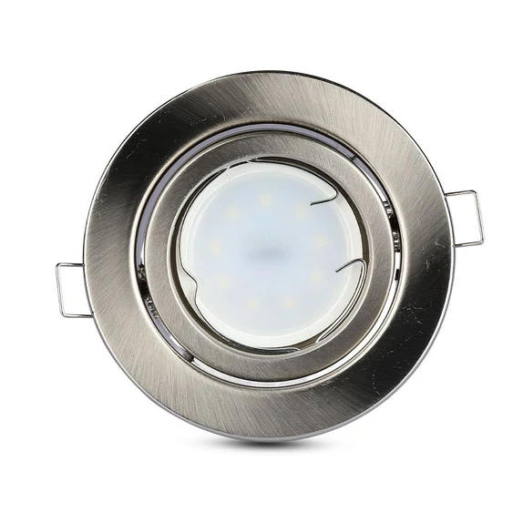 V-TAC GU10 LED spotlámpa keret, matt króm billenthető lámpatest - SKU 3470