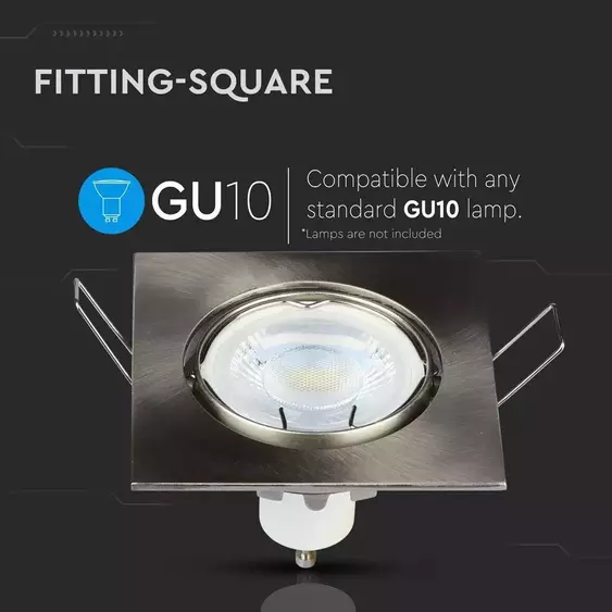V-TAC GU10 LED spotlámpa keret, matt króm billenthető lámpatest - SKU 3591
