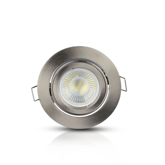 V-TAC GU10 LED spotlámpa keret, matt króm billenthető lámpatest - SKU 3646
