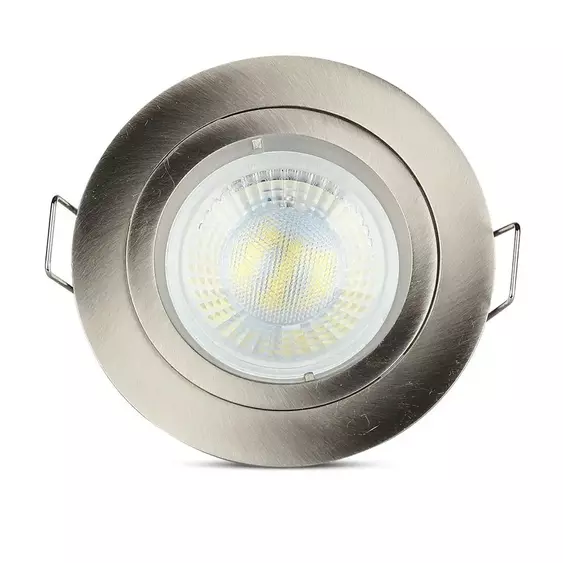 V-TAC GU10 LED spotlámpa keret, matt króm fix lámpatest - SKU 3643