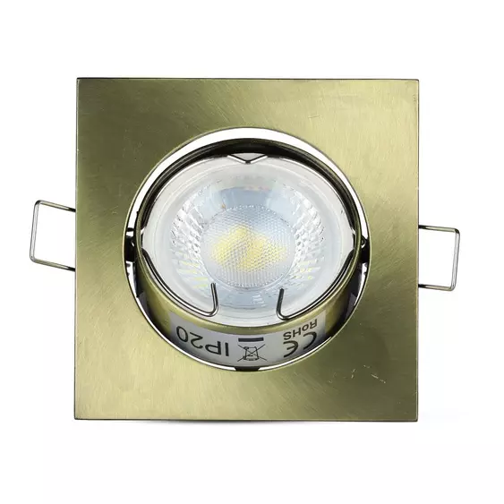 V-TAC GU10 LED spotlámpa keret, sárgaréz billenthető lámpatest - SKU 8581