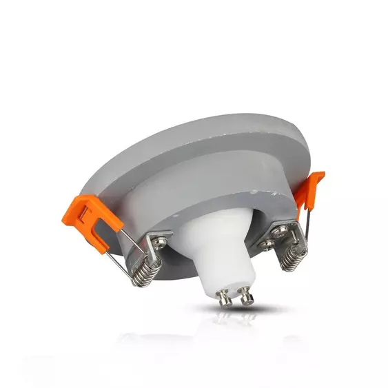 V-TAC GU10 LED spotlámpa keret, szürke+króm fix lámpatest - SKU 3128