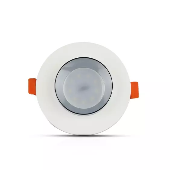 V-TAC GU10 LED spotlámpa keret, törtfehér+króm fix lámpatest - SKU 3126