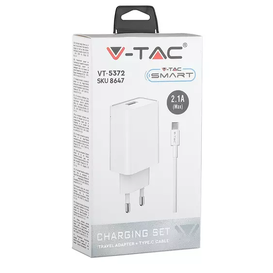 V-TAC hálózati adapter Type-C kábellel - SKU 8647