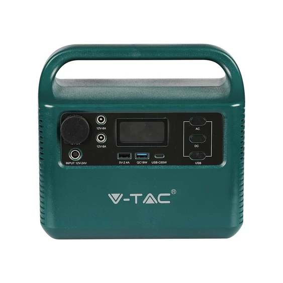 V-TAC hordozható áramfejlesztő, max. 300W terheléshez, Napelemes töltési lehetőséggel - SKU 11441