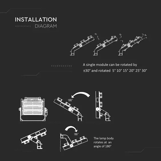 V-TAC ipari LED reflektor természetes fehér, 120° világítási szögű, dimmelhető, 1000W - SKU 498