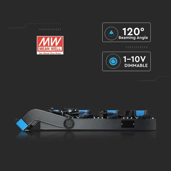 V-TAC ipari LED reflektor természetes fehér, 120° világítási szögű, dimmelhető, 1000W - SKU 498