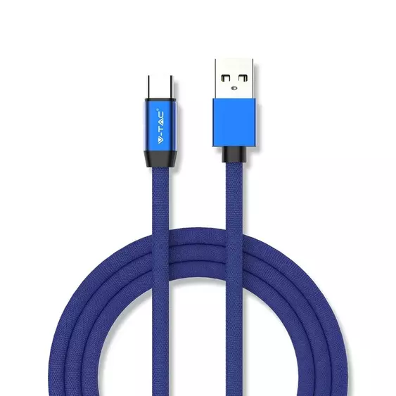 V-TAC kék, USB - Type-C 1m hálózati kábel - SKU 8630