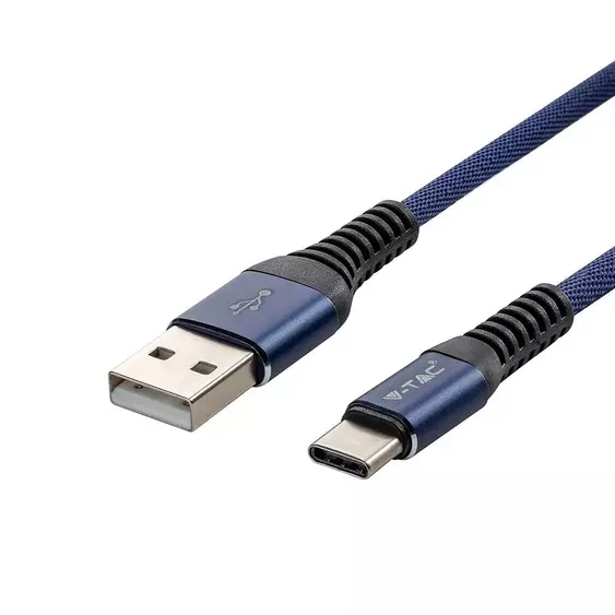 V-TAC kék, USB - Type-C 1m hálózati kábel - SKU 8633