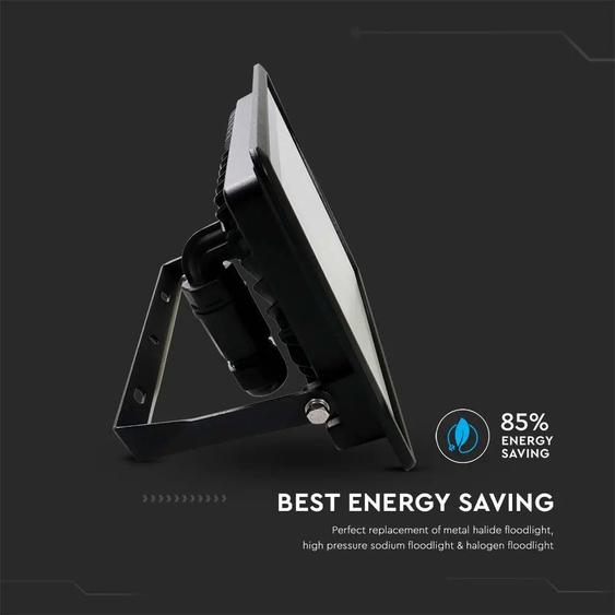 V-TAC kötödobozos LED reflektor 50W hideg fehér, fekete házzal - SKU 20315