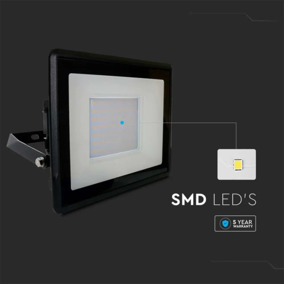 V-TAC kötödobozos LED reflektor 50W természetes fehér, fekete házzal - SKU 20314