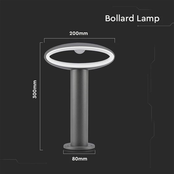 V-TAC kültéri 9W lámpaernyős állólámpa 30 cm, meleg fehér - SKU 5154