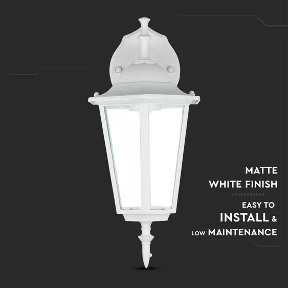 V-TAC kültéri fali lámpa, matt fehér, E27 foglalattal - SKU 7069