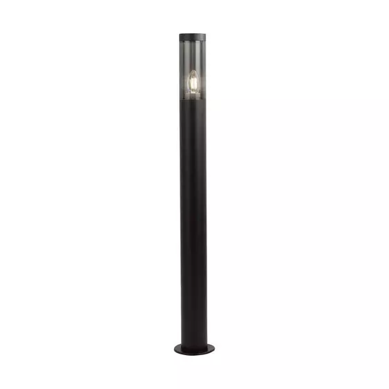 V-TAC kültéri, fekete állólámpa, 100 cm, E27 foglalattal, füstözött búrával - SKU 10472