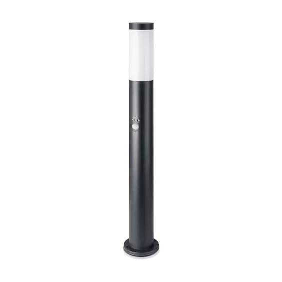 V-TAC kültéri, mozgásérzékelős fekete állólámpa, 80 cm, E27 foglalattal - SKU 8984