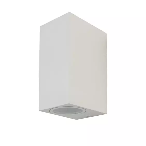 V-TAC kültéri, szögletes, fehér fali lámpa, 2xGU10 foglalattal - SKU 7541