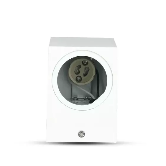 V-TAC kültéri, szögletes, fehér fali lámpa, GU10 foglalattal - SKU 7539
