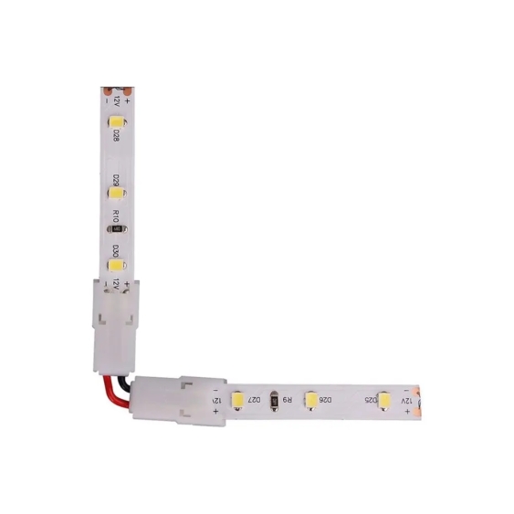 V-TAC L összekötő, 90°-os sarokelem 10mm LED szalagokhoz - SKU 2662