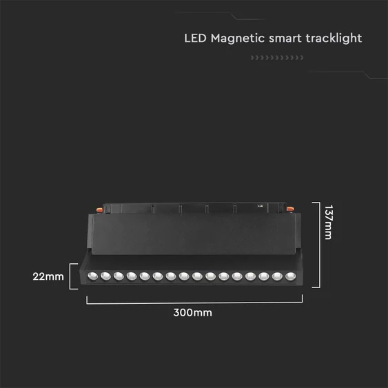 V-TAC LED dönthető spotlámpa 48V mágneses Smart sínhez 18W, állítható színhőmérséklettel - SKU 6887