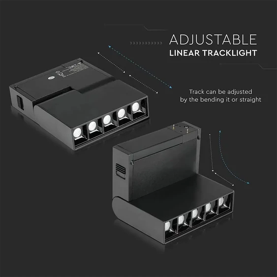 V-TAC LED dönthető spotlámpa mágneses sínhez 10W CRI>90 UGR<19 meleg fehér - SKU 7962