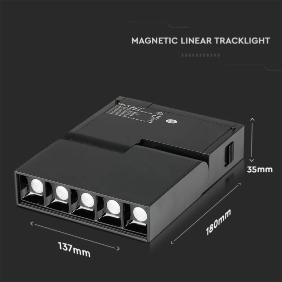 V-TAC LED dönthető spotlámpa mágneses sínhez 10W CRI&gt;90 UGR&lt;19 természetes fehér - SKU 7963