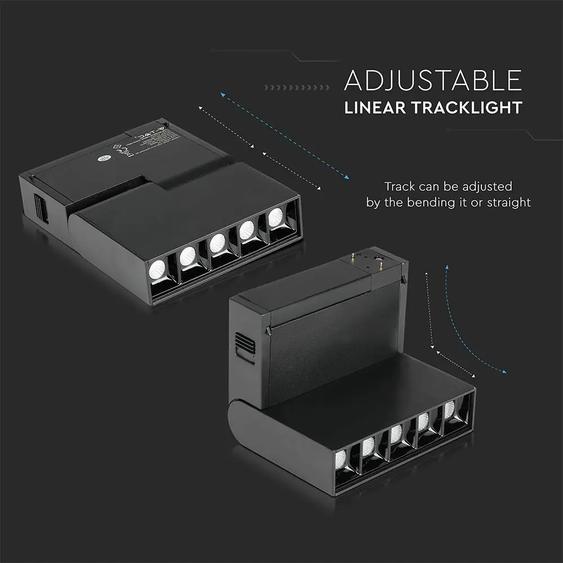 V-TAC LED dönthető spotlámpa mágneses sínhez 10W CRI&gt;90 UGR&lt;19 természetes fehér - SKU 7963