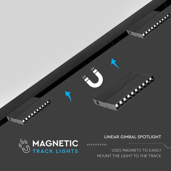 V-TAC LED dönthető spotlámpa mágneses sínhez 20W CRI&gt;90 UGR&lt;19 meleg fehér - SKU 7964