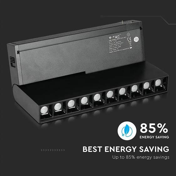 V-TAC LED dönthető spotlámpa mágneses sínhez 20W CRI&gt;90 UGR&lt;19 meleg fehér - SKU 7964