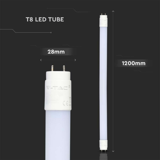 V-TAC LED fénycső 120cm T8 12W hideg fehér 160 Lm/W - SKU 216479