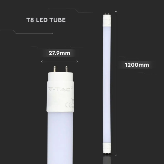 V-TAC LED fénycső 120cm T8 12W meleg fehér 160 lm/W - SKU 6477