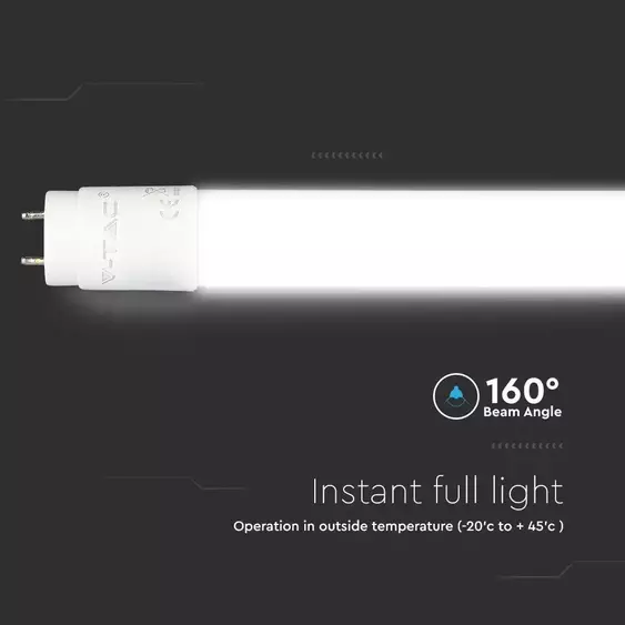 V-TAC LED fénycső 120cm T8 18W hideg fehér - SKU 21655