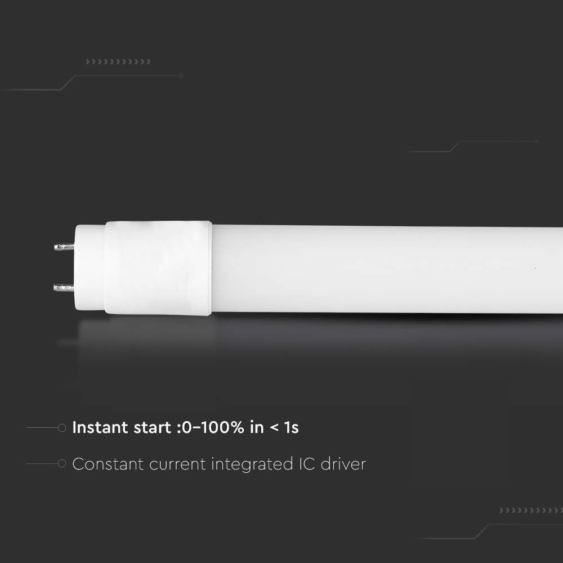 V-TAC LED fénycső 120cm T8 18W természetes fehér, 100 Lm/W - SKU 216273
