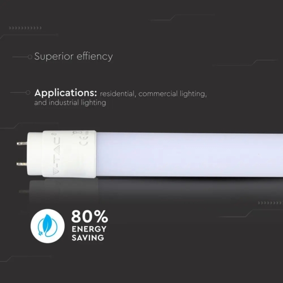 V-TAC LED fénycső 120cm T8 18W természetes fehér - SKU 6273