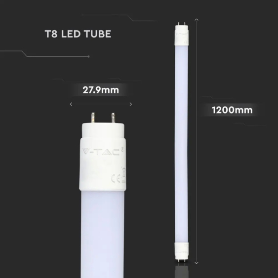 V-TAC LED fénycső 120cm T8 18W természetes fehér - SKU 654
