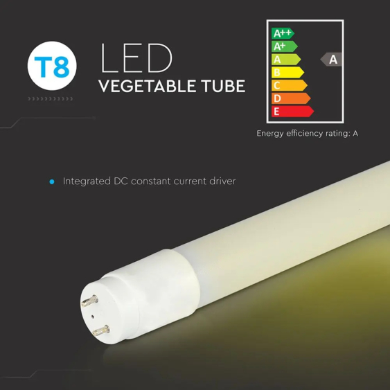 V-TAC LED fénycső 120cm T8 36W zöldséghez CRI&gt;95 - SKU 6324