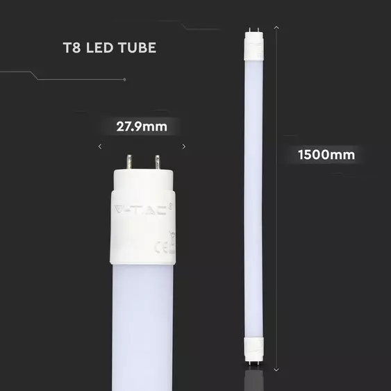 V-TAC LED fénycső 150cm T8 15W meleg fehér 150 lm/W - SKU 6480
