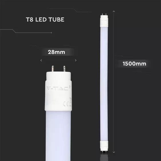 V-TAC LED fénycső 150cm T8 20W hideg fehér - SKU 216310