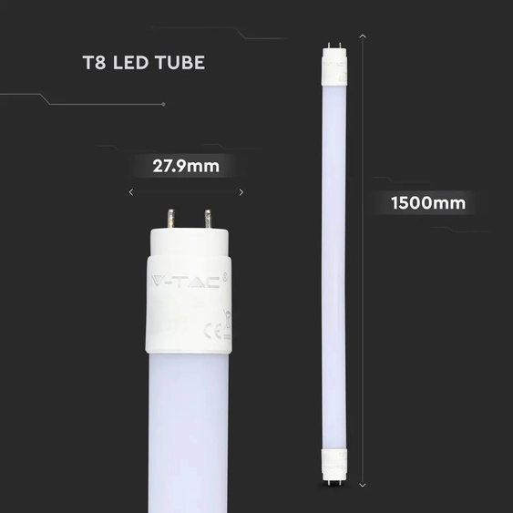 V-TAC LED fénycső 150cm T8 22W hideg fehér - SKU 658