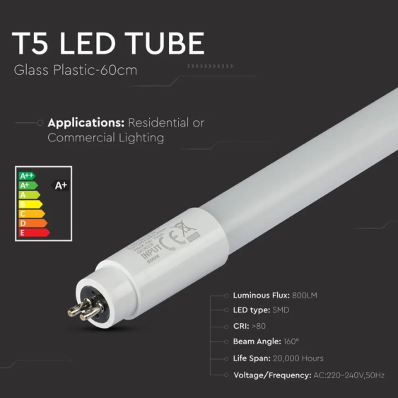 V-TAC LED fénycső 55cm T5 8W hideg fehér - SKU 6319