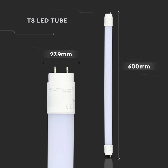 V-TAC LED fénycső 60cm T8 10W hideg fehér - SKU 6394