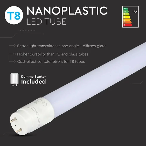 V-TAC LED fénycső 60cm T8 10W meleg fehér - SKU 6392