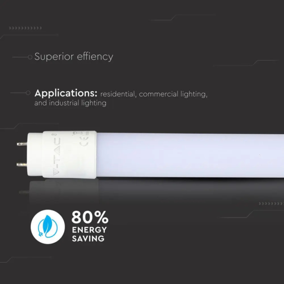 V-TAC LED fénycső 60cm T8 10W meleg fehér - SKU 6392